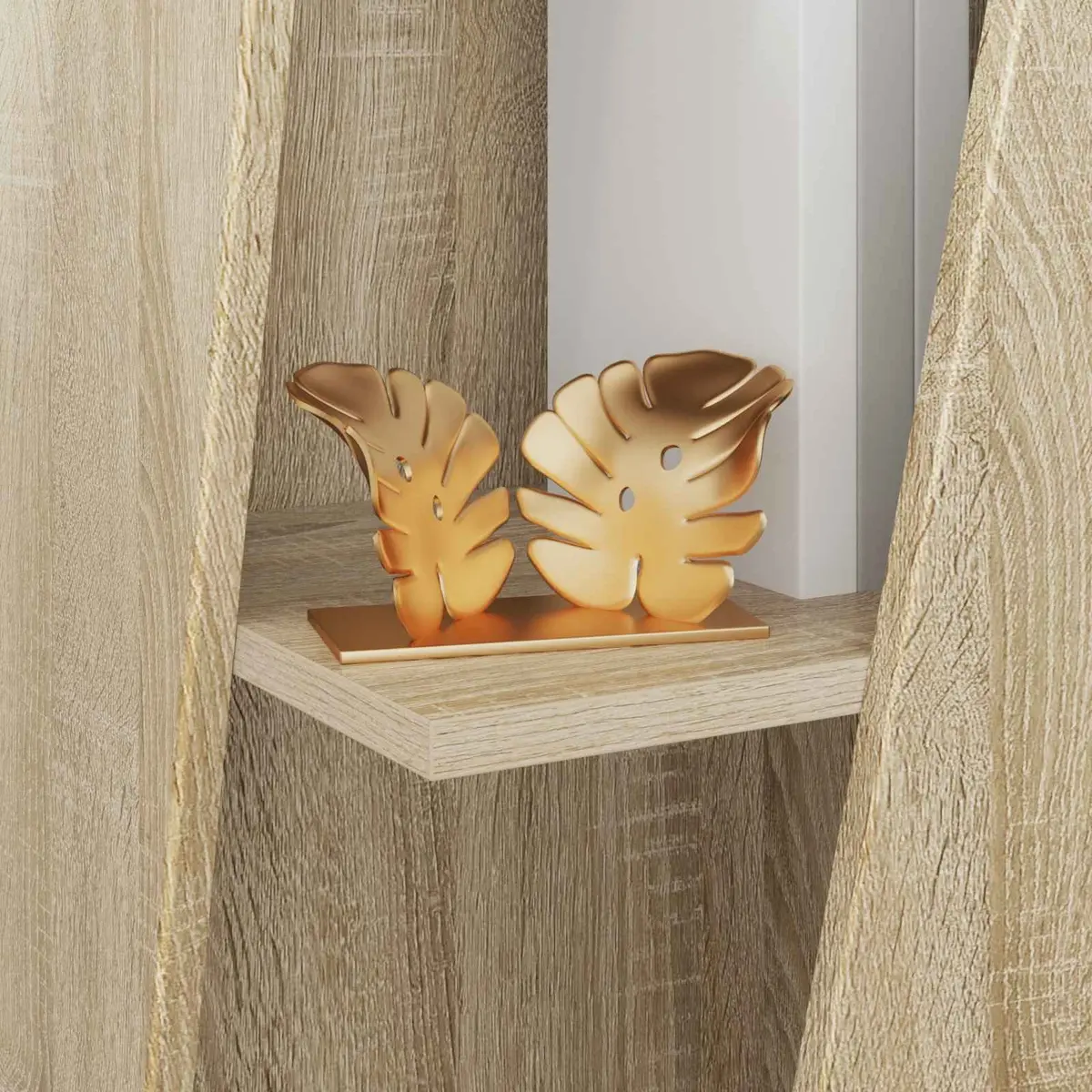 Side Shelf Bookcase Unit in Brown 33x32x70.5cm