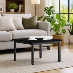 Black Rectangular Coffee Table with Practical Design