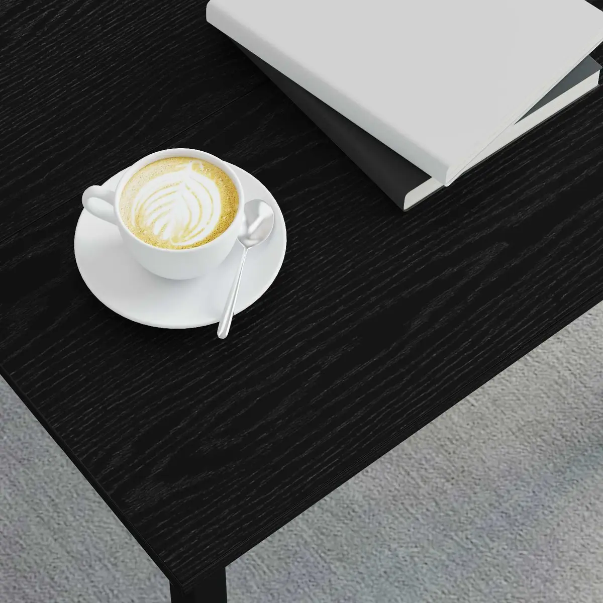 Coffee Table Rectangular Modern Living Room Black 60 x 60 x 36 cm