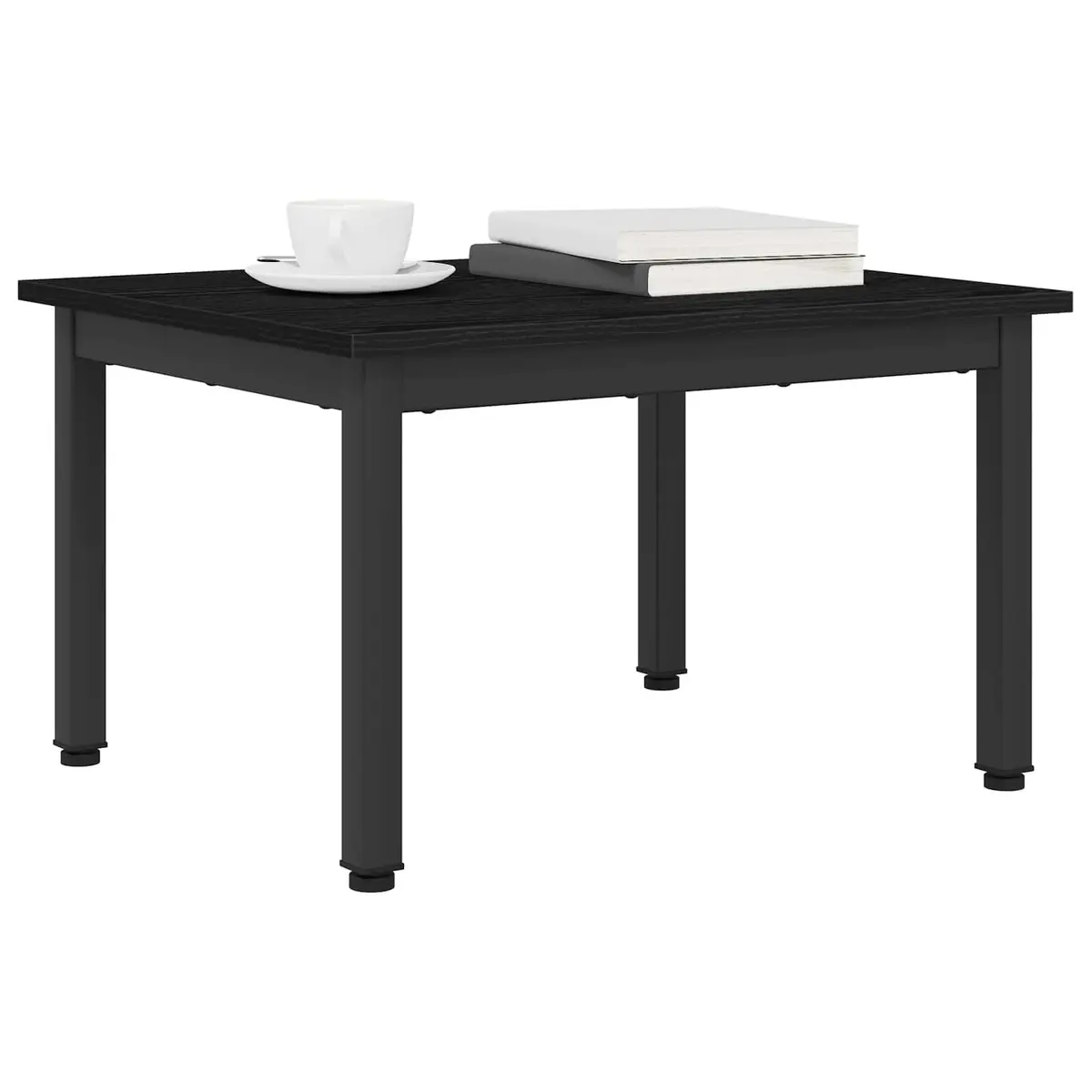 Black Coffee Table Modern Rectangular Living Room Furniture Engineered Wood