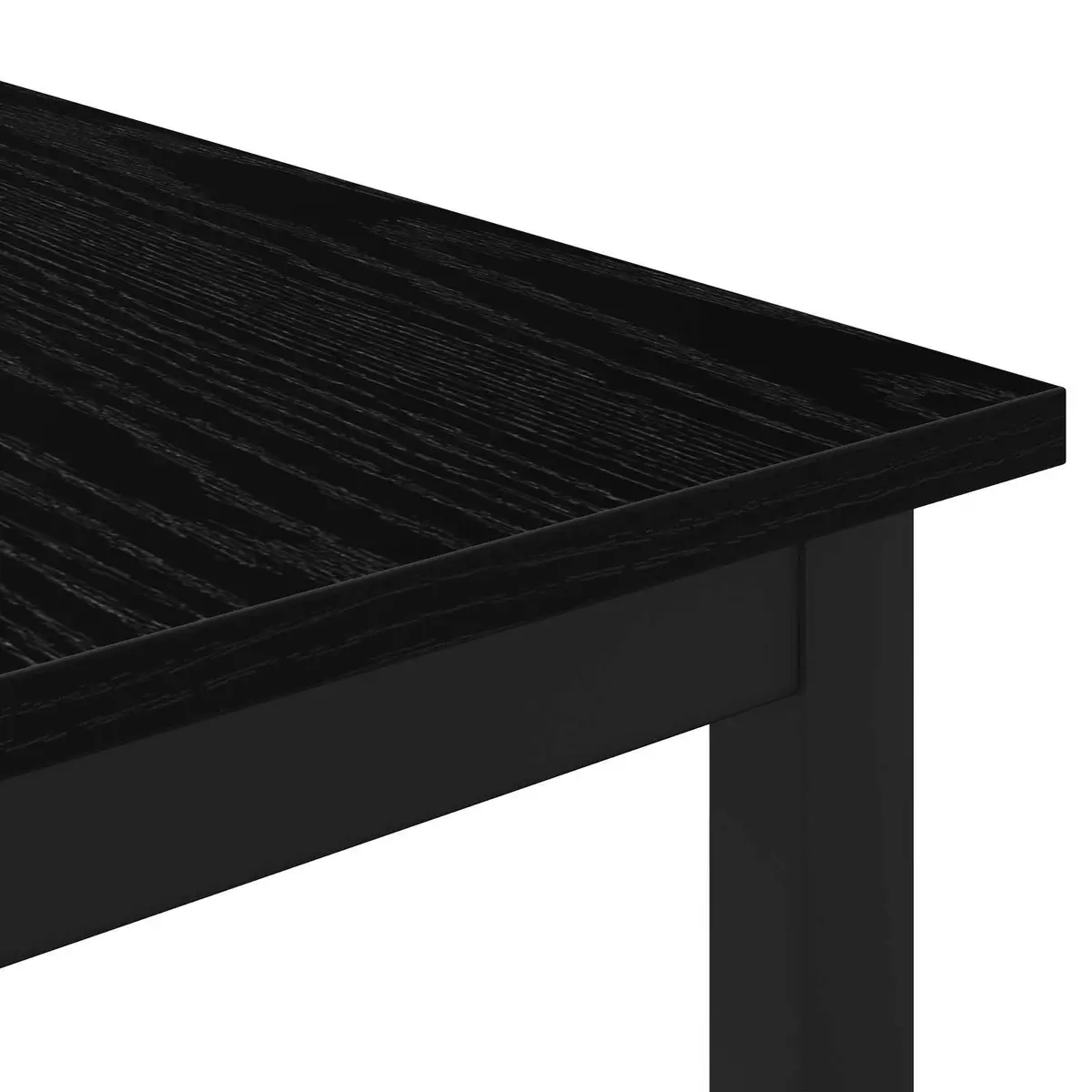 Black Coffee Table Modern Rectangular Living Room Furniture Engineered Wood