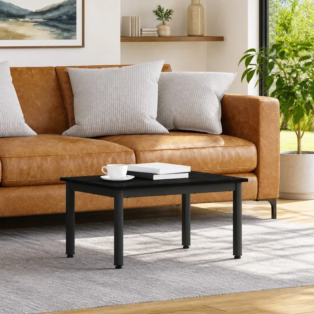 Rectangular Coffee Table Modern Living Room Accent Furniture 70x50x36cm Black
