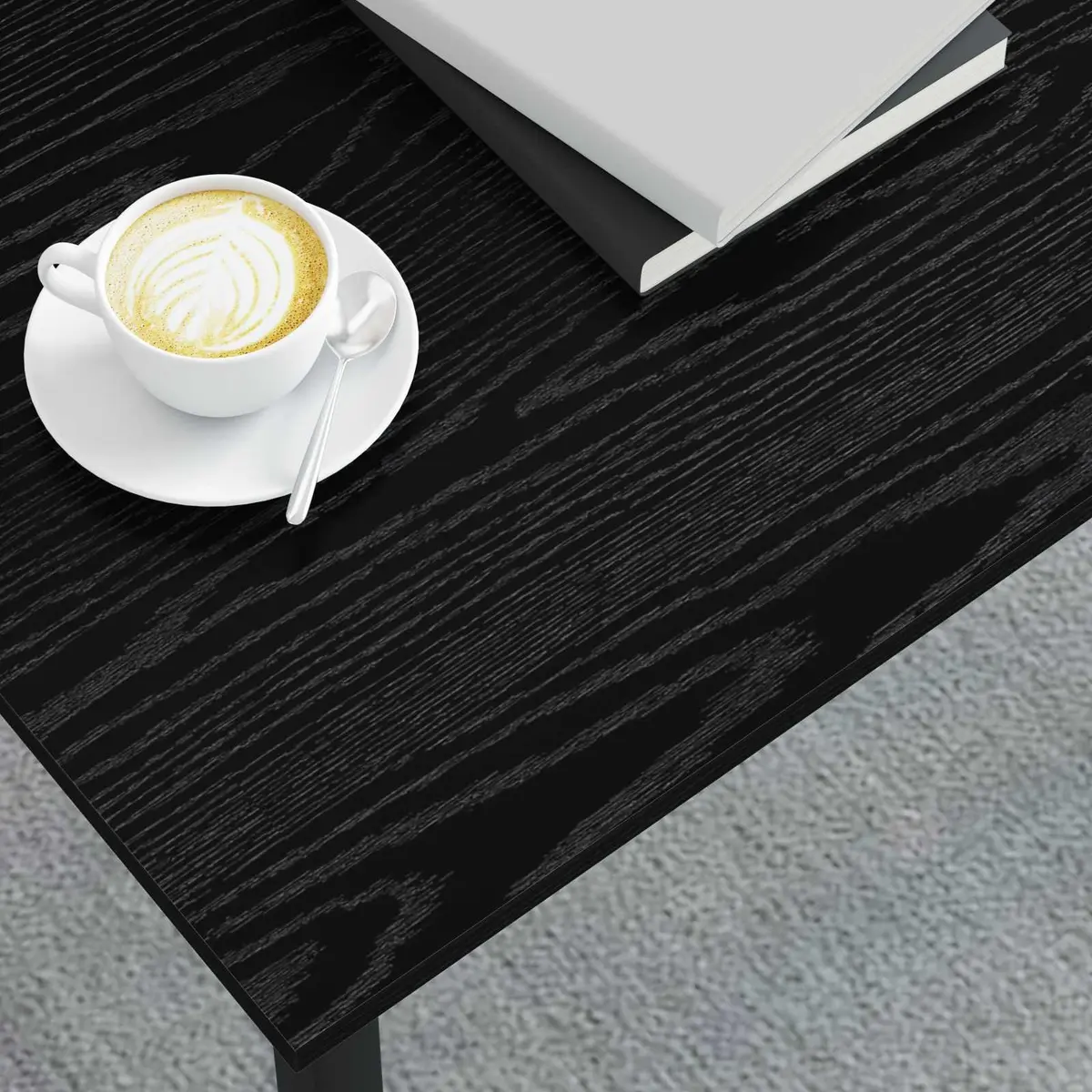 Rectangular Coffee Table Modern Living Room Accent Furniture 70x50x36cm Black