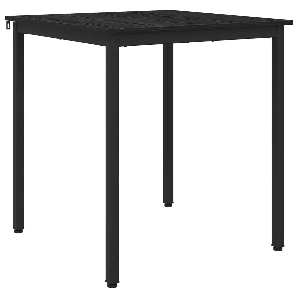 Dining Table 70x70x75cm Black Engineered Wood Surface Metal Frame Kitchen Furniture
