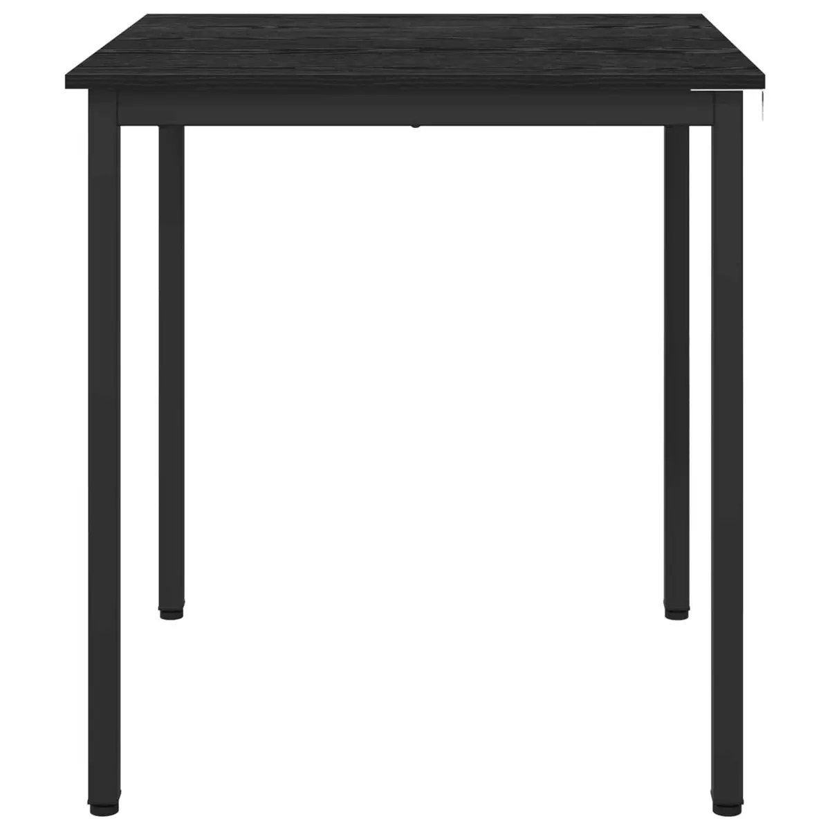 Dining Table 70x70x75cm Black Engineered Wood Surface Metal Frame Kitchen Furniture