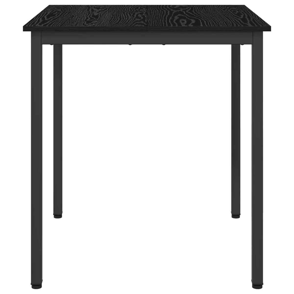 Dining Table 70x70x75cm Black Engineered Wood Surface Metal Frame Kitchen Furniture