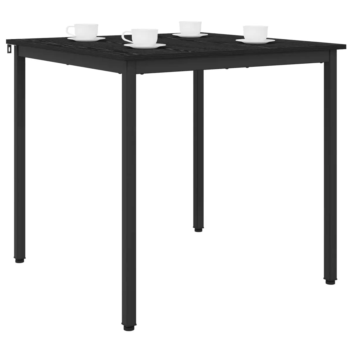 Dining Table Engineered Wood Surface 80x80x75cm Black Metal Frame