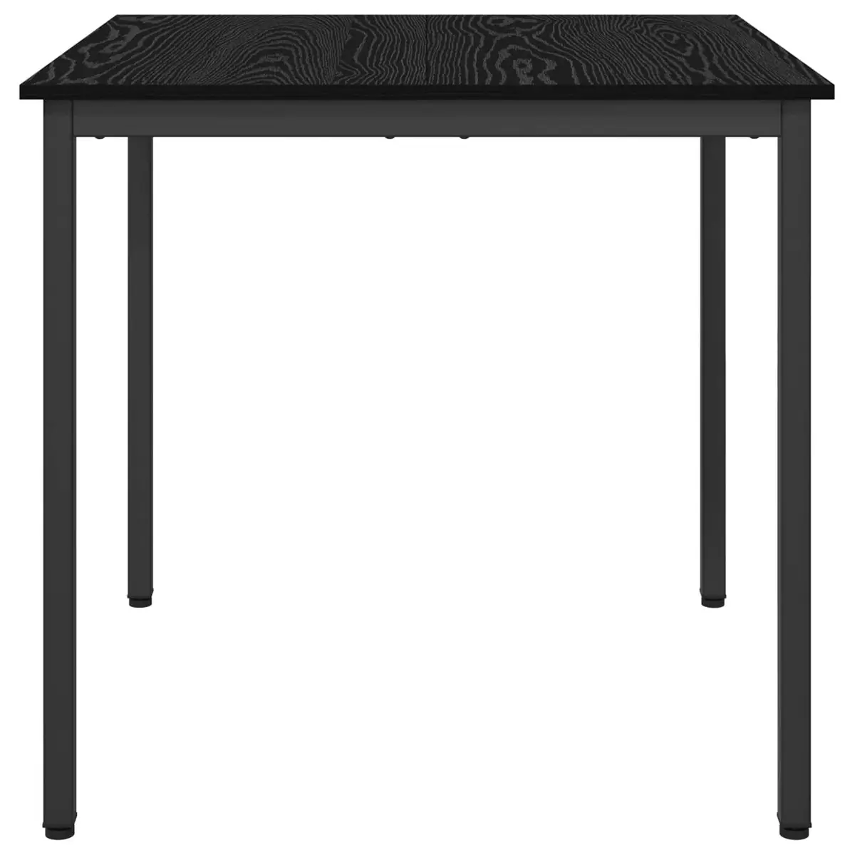 Dining Table Engineered Wood Surface 80x80x75cm Black Metal Frame