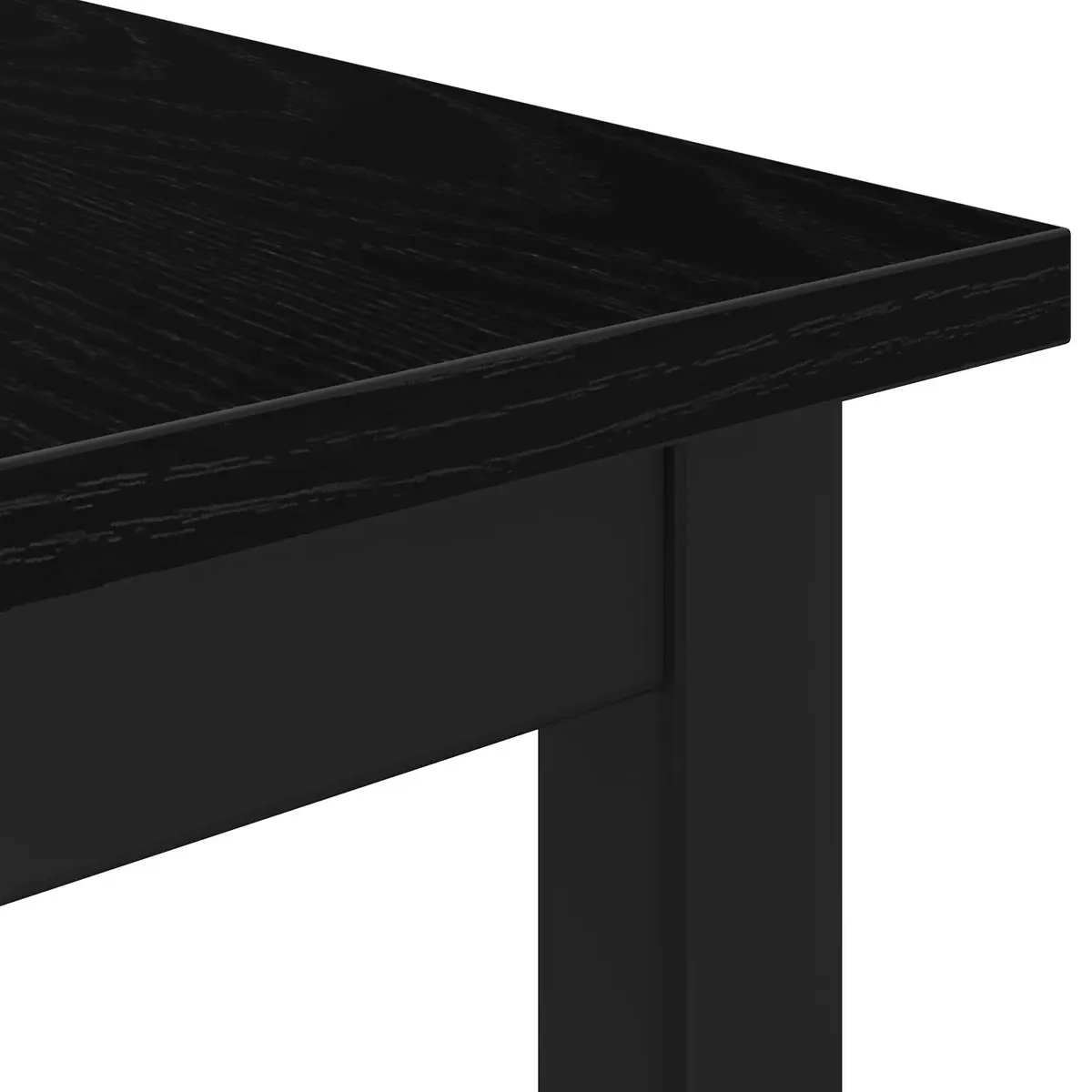 Dining Table Engineered Wood Surface 80x80x75cm Black Metal Frame