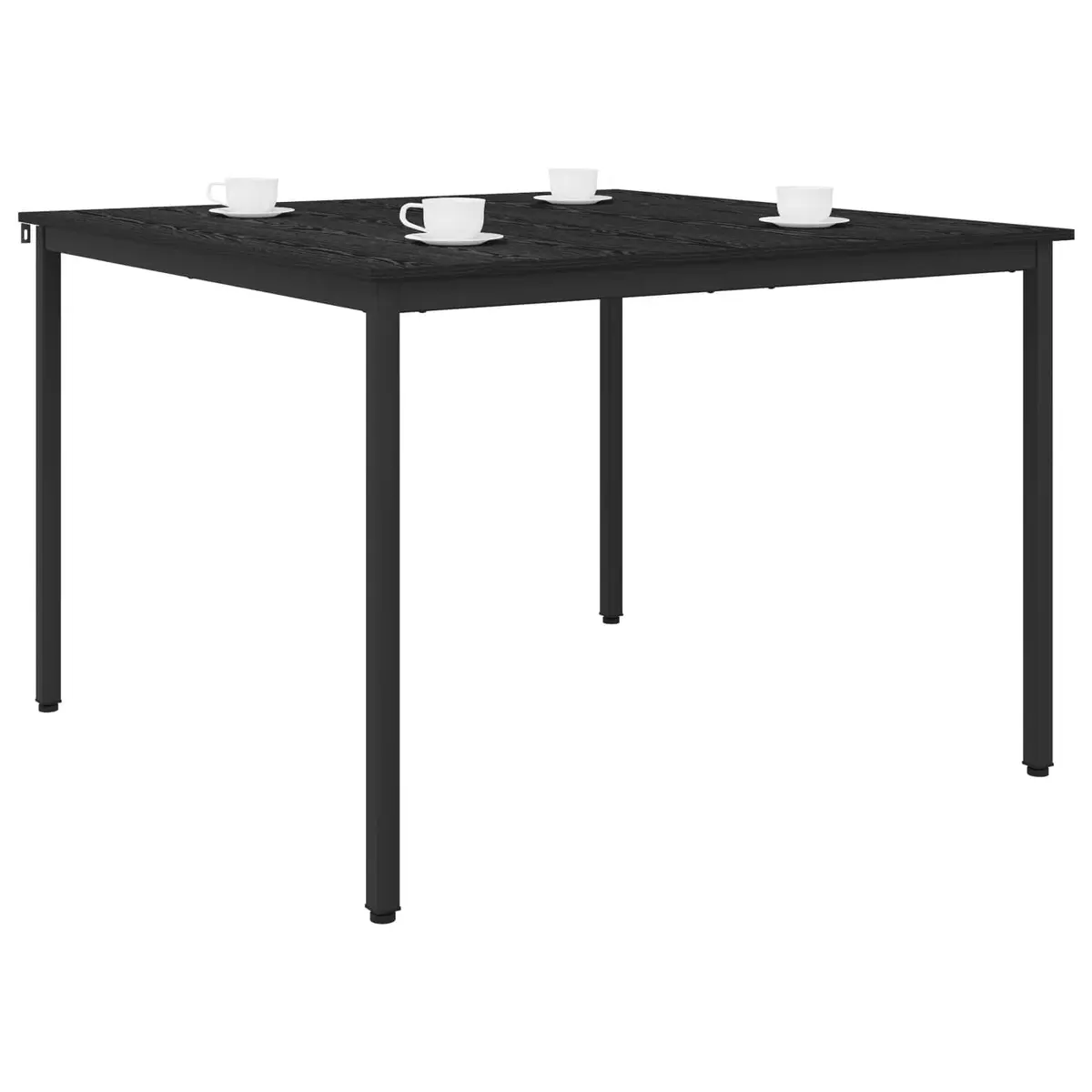 Dining Table 110x110x75cm Black Metal Frame Engineered Wood Kitchen Furniture
