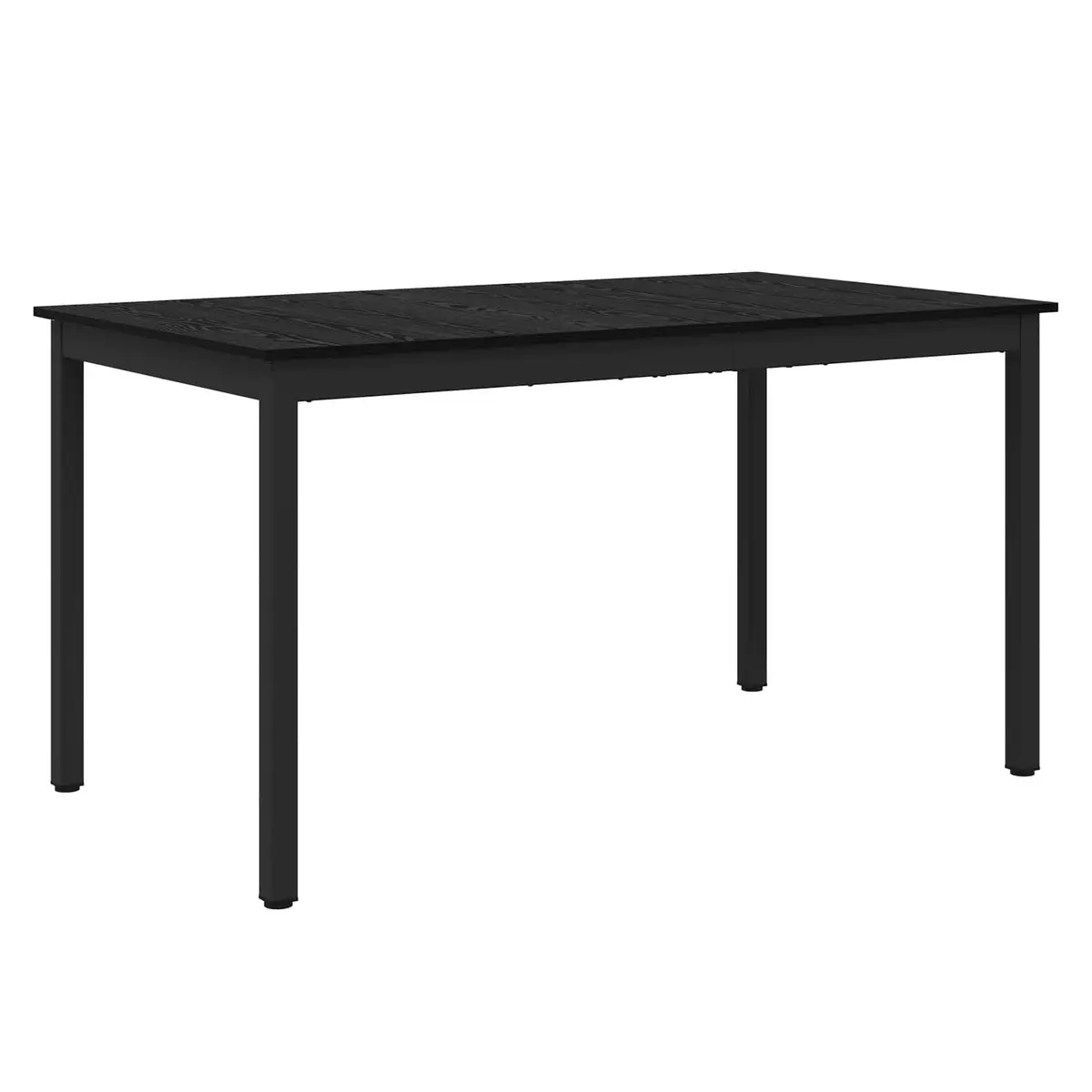 Dining Table Rectangular Kitchen 140x80x75cm Modern Black Metal Frame