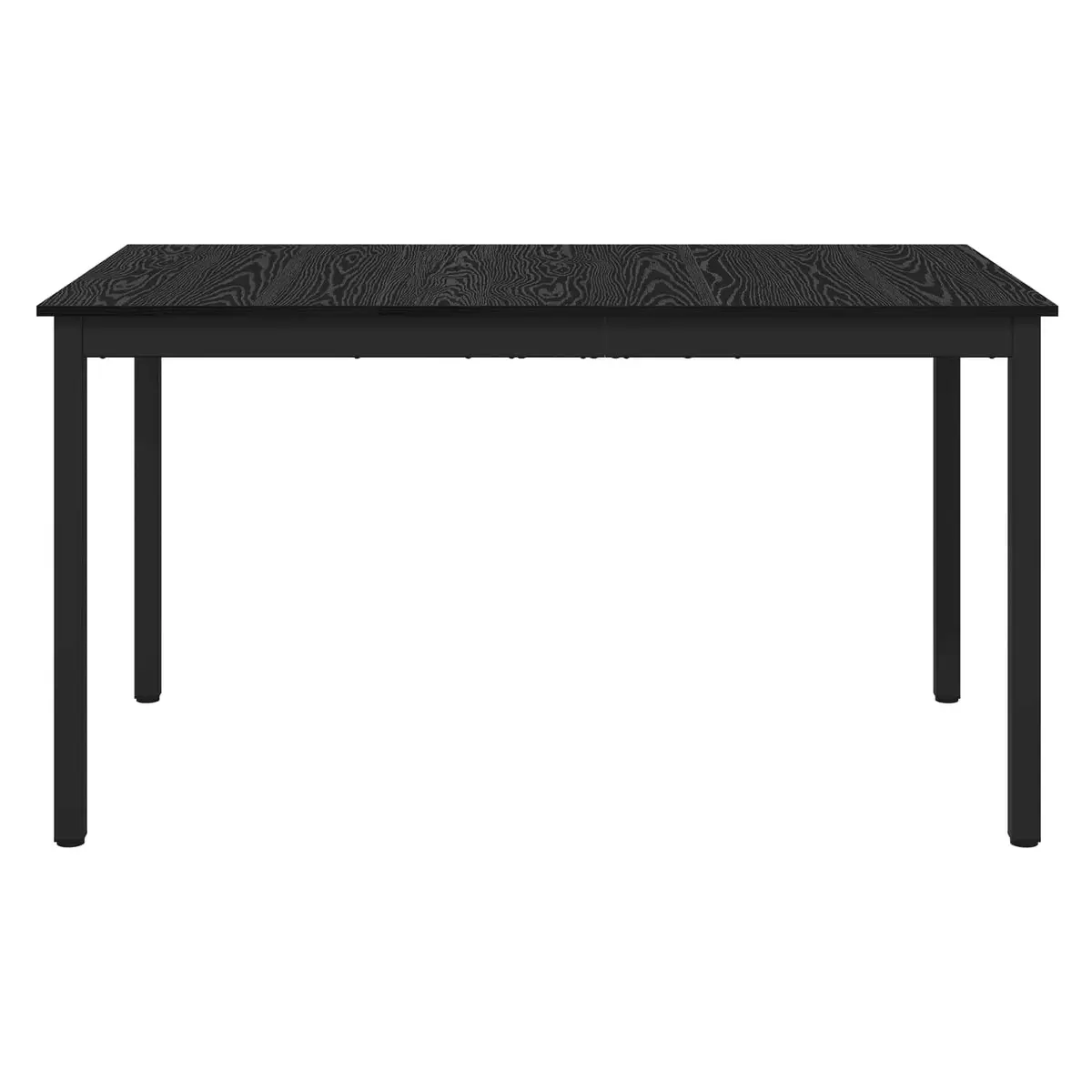 Dining Table Rectangular Kitchen 140x80x75cm Modern Black Metal Frame