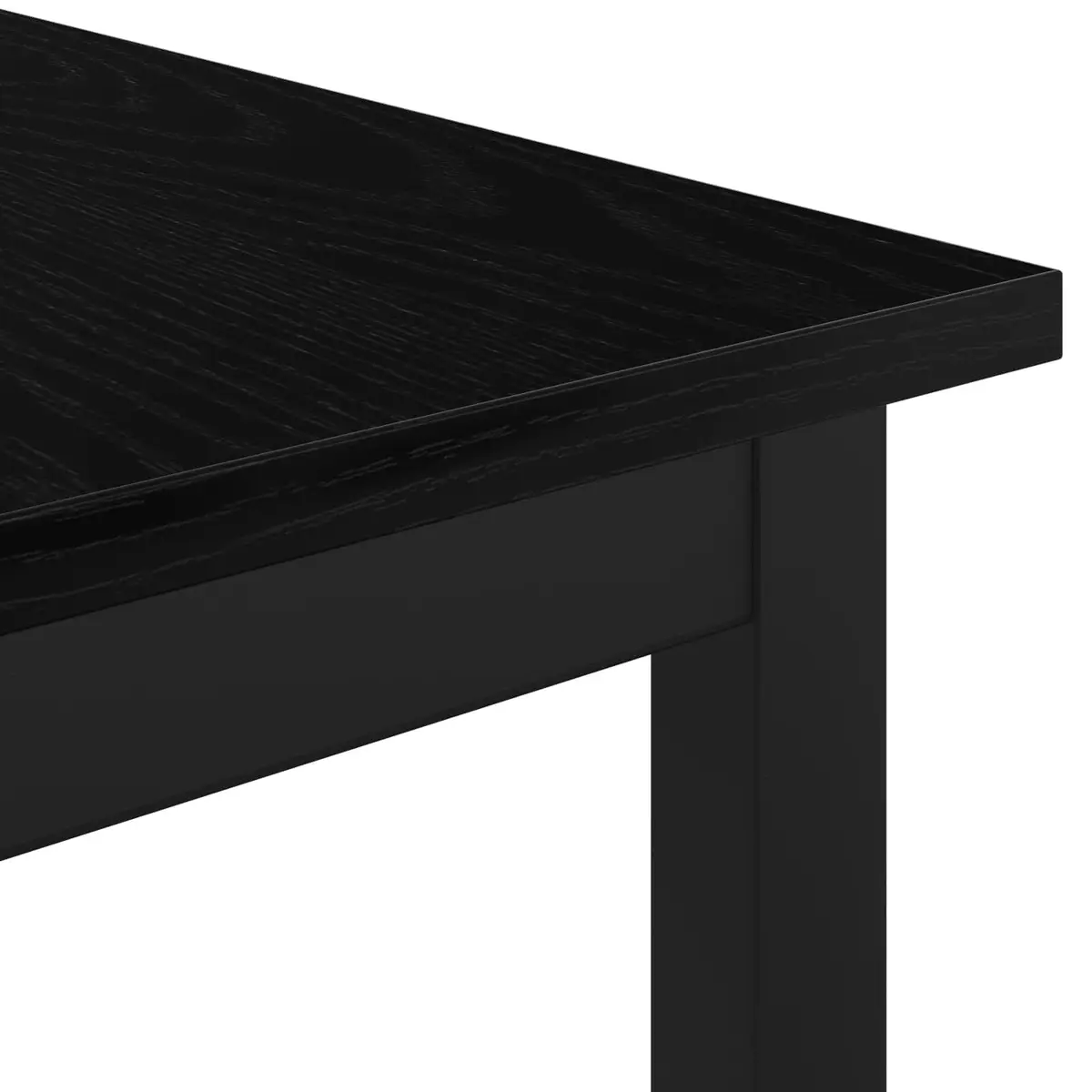 Dining Table Rectangular Kitchen 140x80x75cm Modern Black Metal Frame