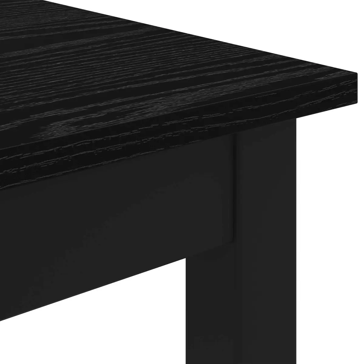 Standing Bar Table Rectangular Dining Kitchen Modern Black Engineered Wood