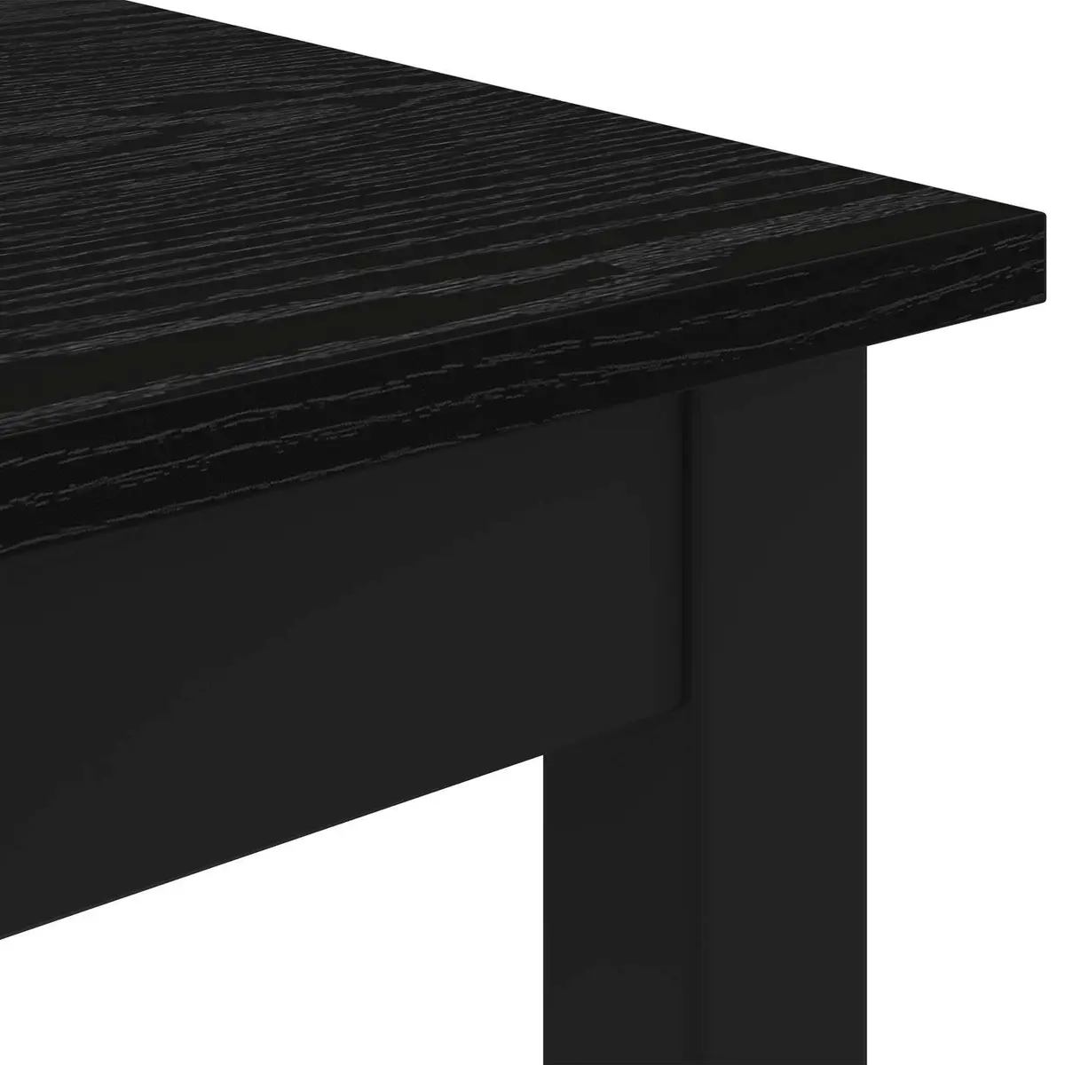 Black Engineered Wood Standing Bar Table Rectangular Kitchen Dining Modern