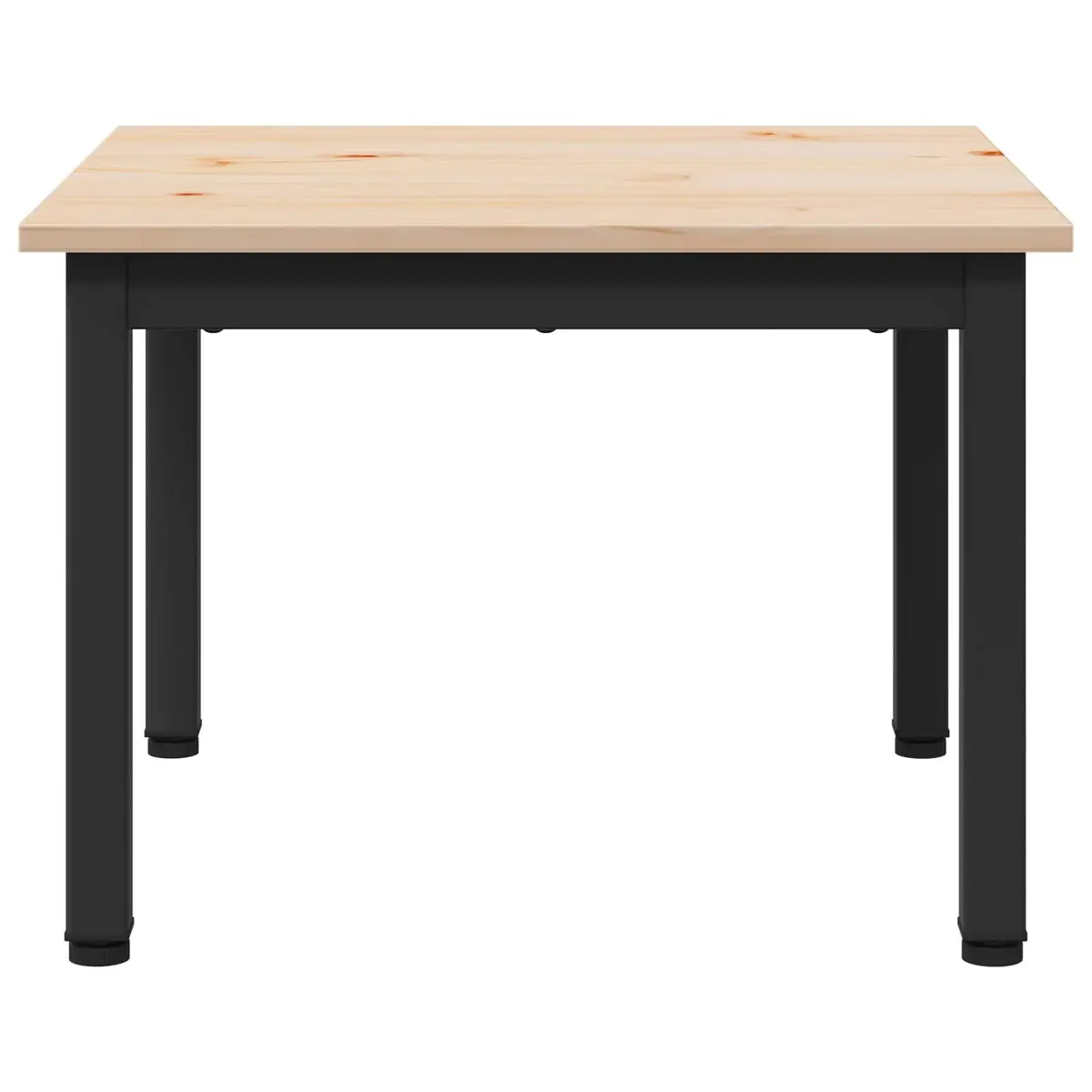 Coffee Table Modern Design Solid Pine Wood Top Metal Legs Living Room Furniture