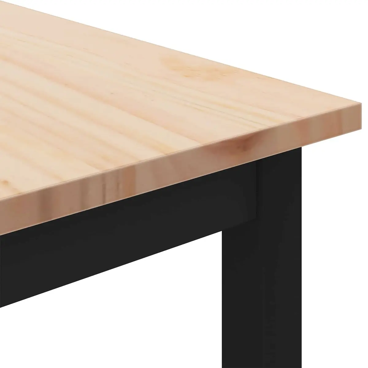 Coffee Table Modern Design Solid Pine Wood Top Metal Legs Living Room Furniture