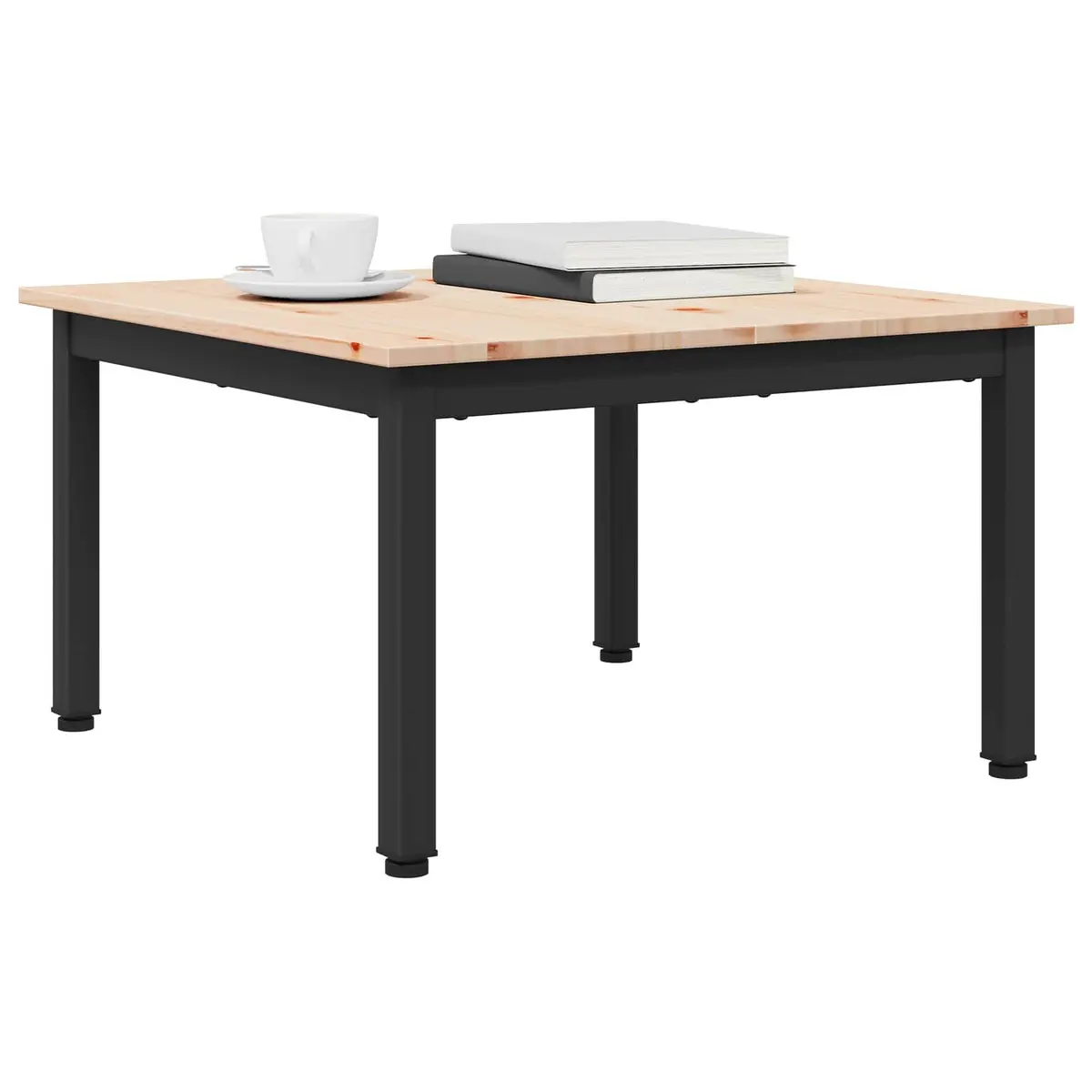 Coffee Table Modern Design Solid Pine Wood Brown 60 x 60 x 36 cm Square