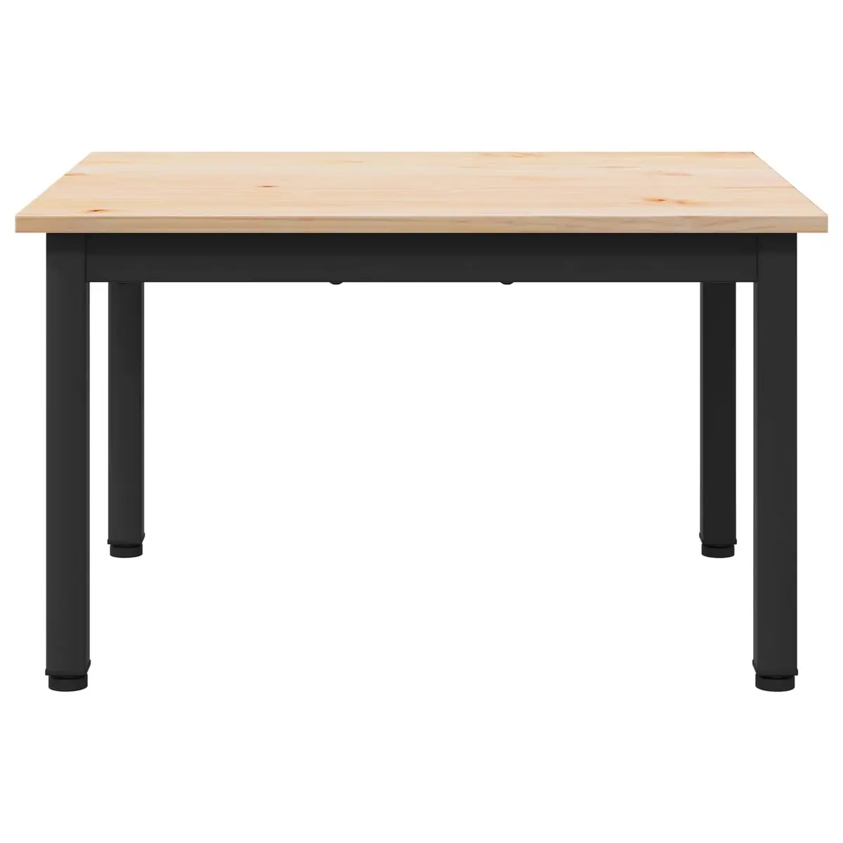 Coffee Table Natural Wood Top Square Metal Legs 60x50x36cm Brown