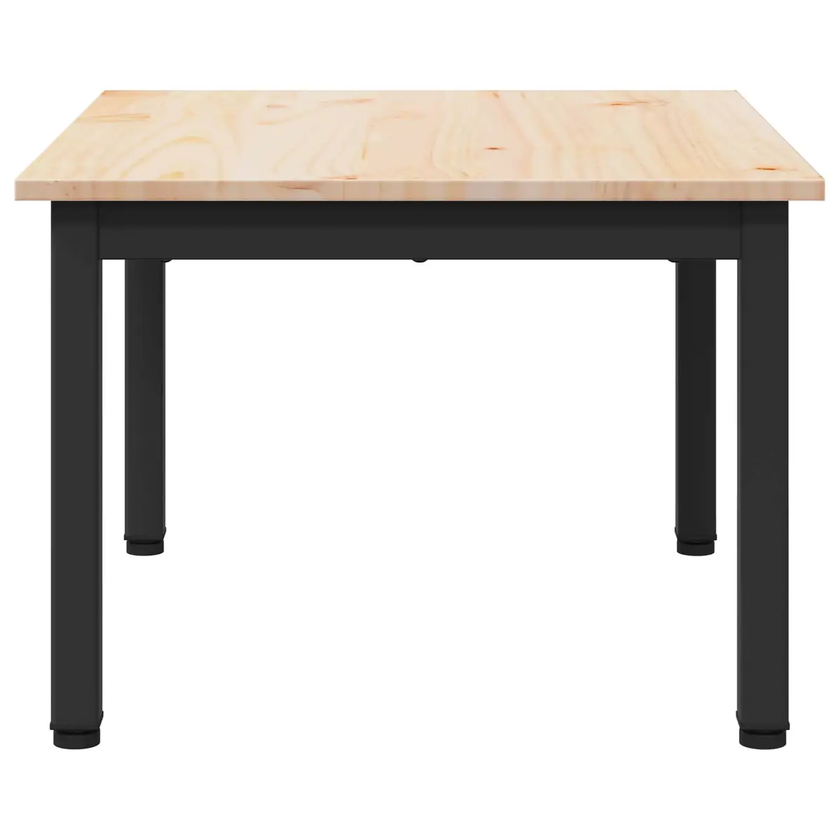 Coffee Table Natural Wood Top Square Metal Legs 60x50x36cm Brown