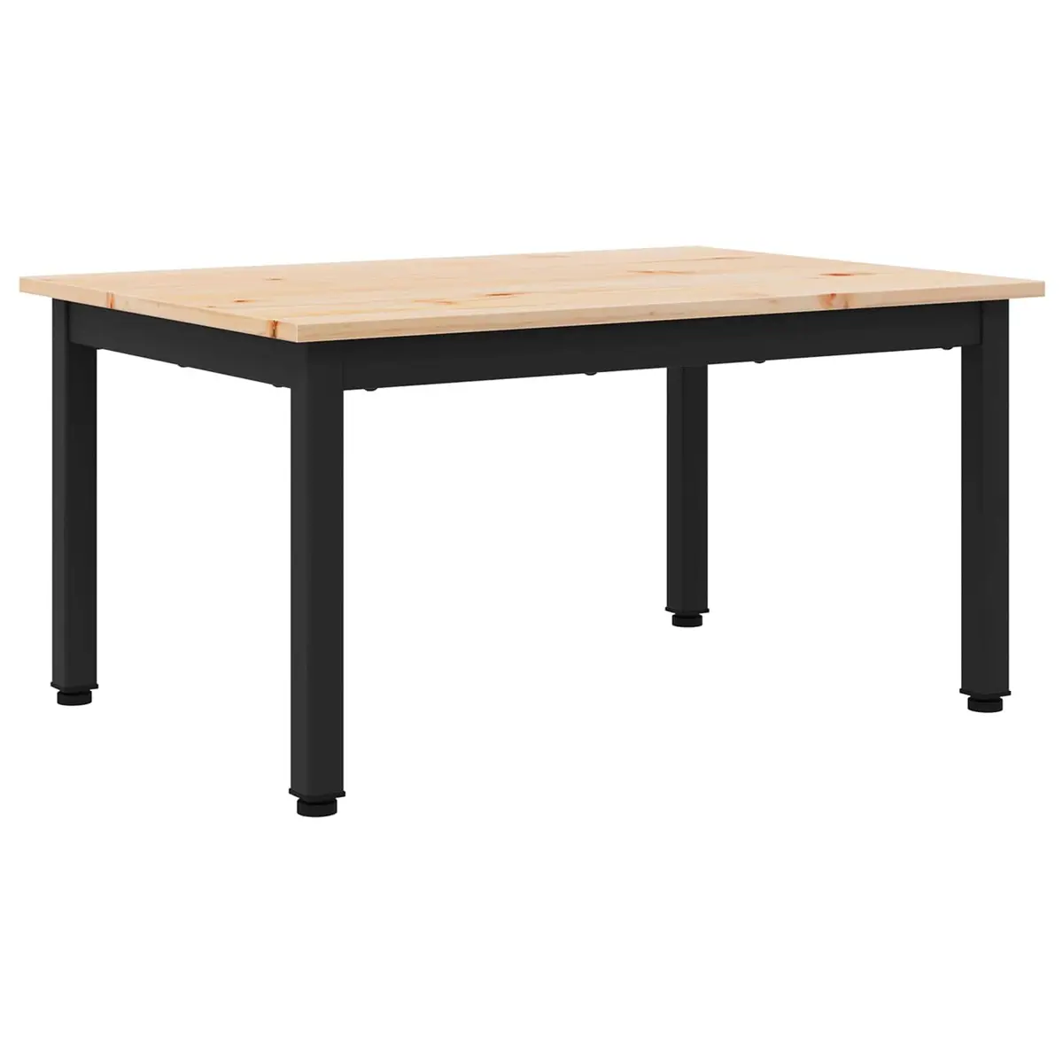 Coffee Table Modern Solid Pine Wood Metal Legs 70 x 50 x 36 cm Brown