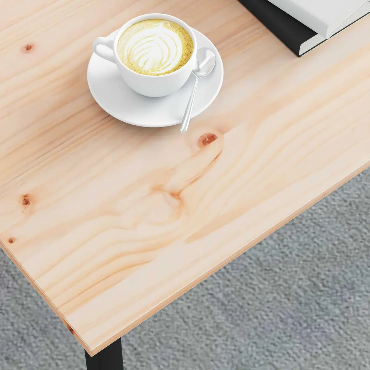 Coffee Table Modern Solid Pine Wood Metal Legs 70 x 50 x 36 cm Brown