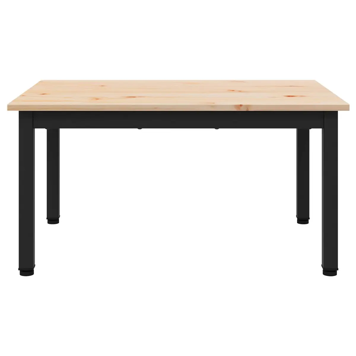 Coffee Table Modern Solid Pine Wood Metal Legs 70 x 50 x 36 cm Brown
