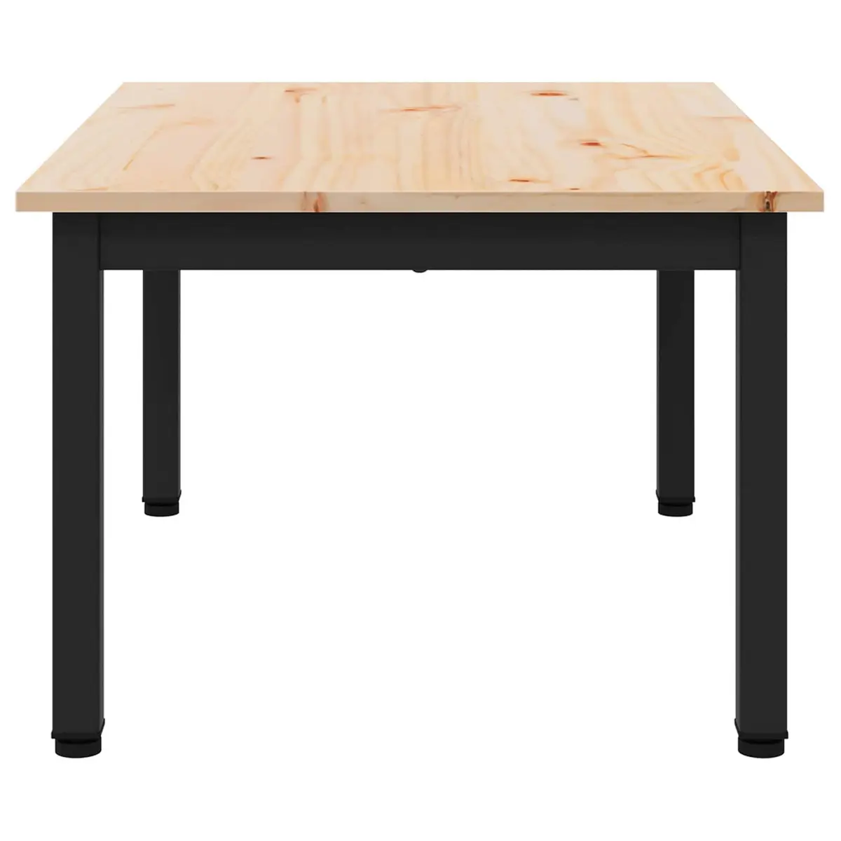 Coffee Table Modern Solid Pine Wood Metal Legs 70 x 50 x 36 cm Brown