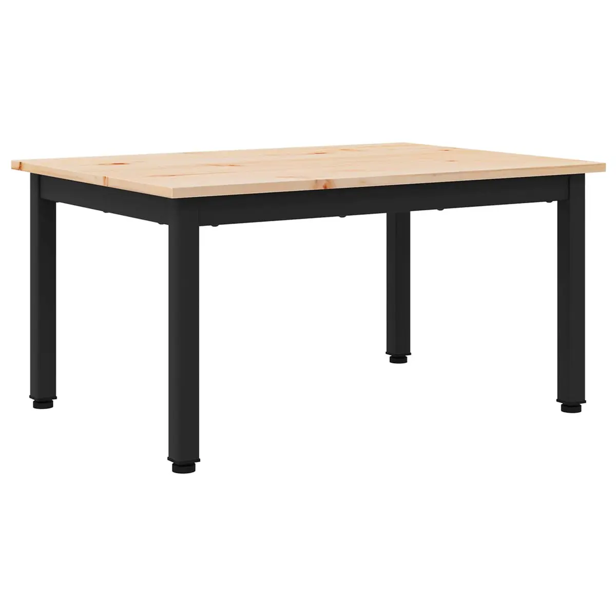 Coffee Table Modern Solid Pine Wood Metal Legs 70 x 50 x 36 cm Brown