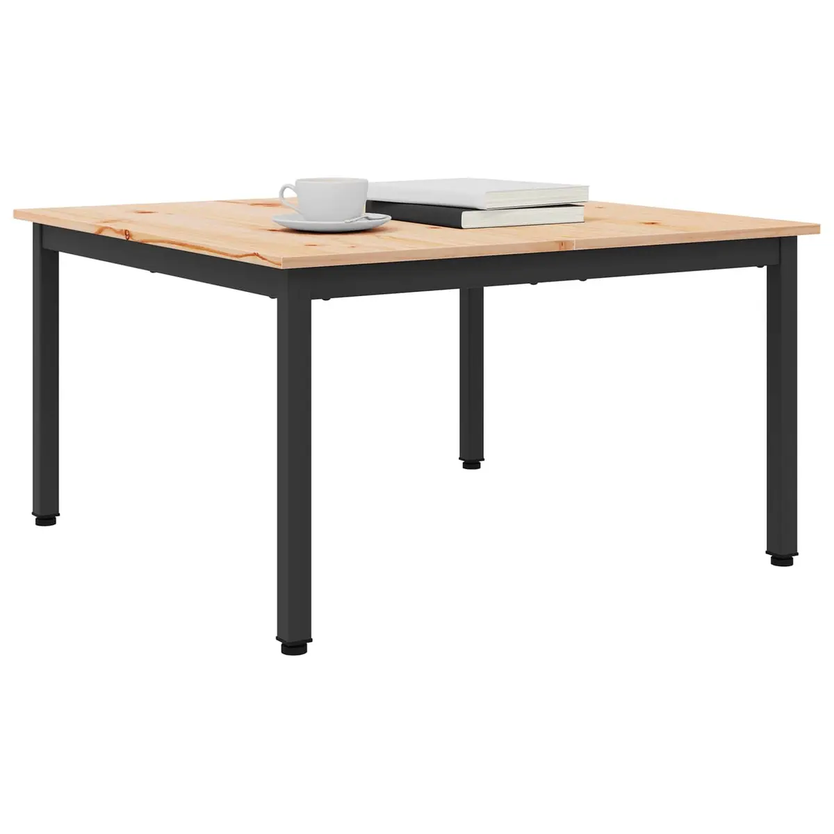 Coffee Table Modern Solid Pine Wood Brown 80x80x45cm Living Room Accent