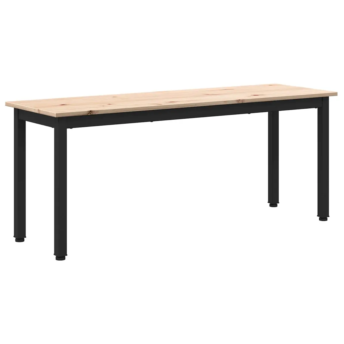 Solid Pine Wood Bench with Industrial Aesthetic