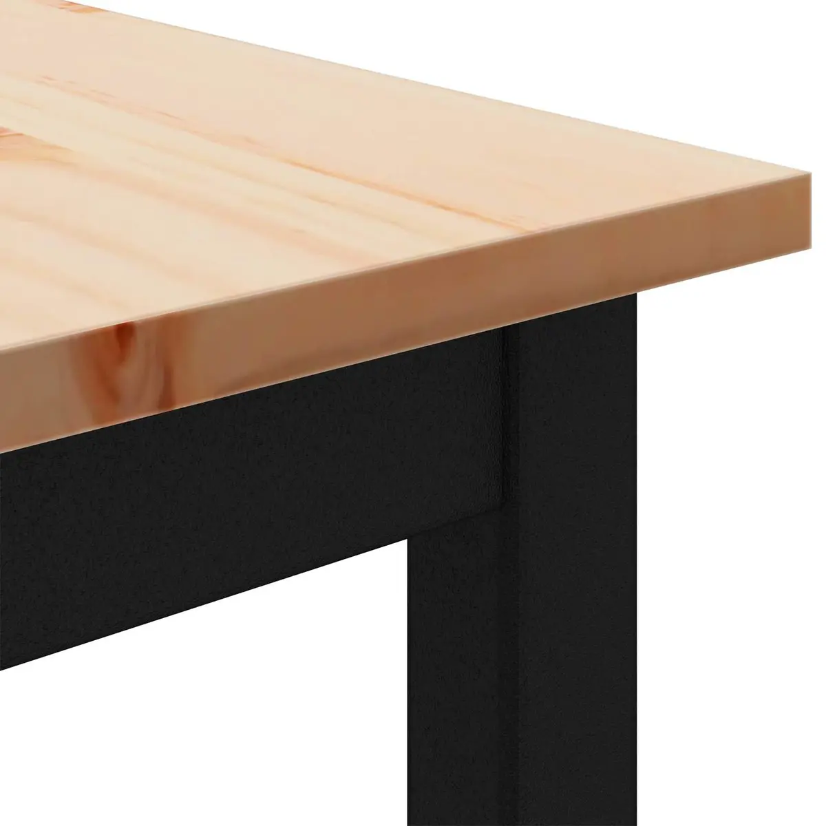 Solid Pine Wood Bench with Industrial Aesthetic