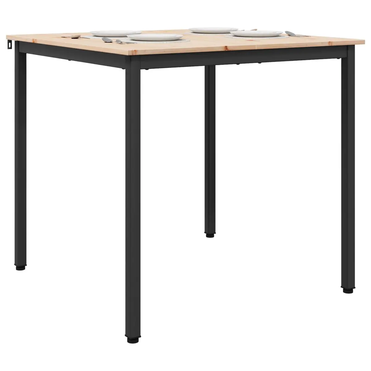 Dining Table Square 80x80x75cm Natural Wood Kitchen Furniture Modern Design