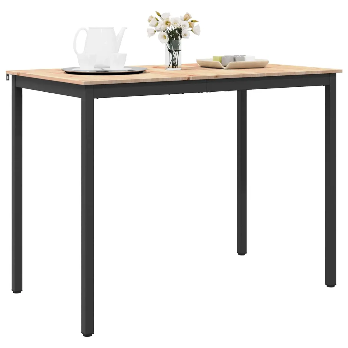 Bar Table Kitchen Dining Room Furniture Solid Pine Wood Natural Brown 140 x 80 x 105 cm