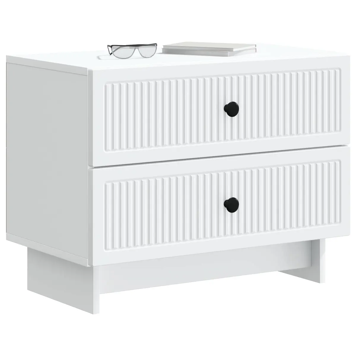 Bedside Cabinet Vintage Modern Storage Table 62cm x 34.5cm x 47.5cm White