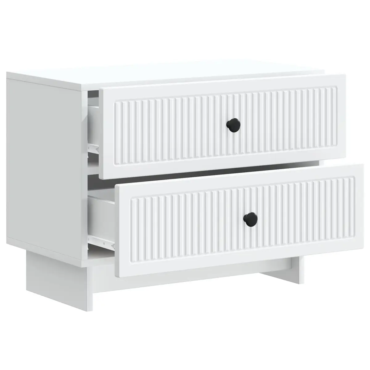 Bedside Cabinet Vintage Modern Storage Table 62cm x 34.5cm x 47.5cm White