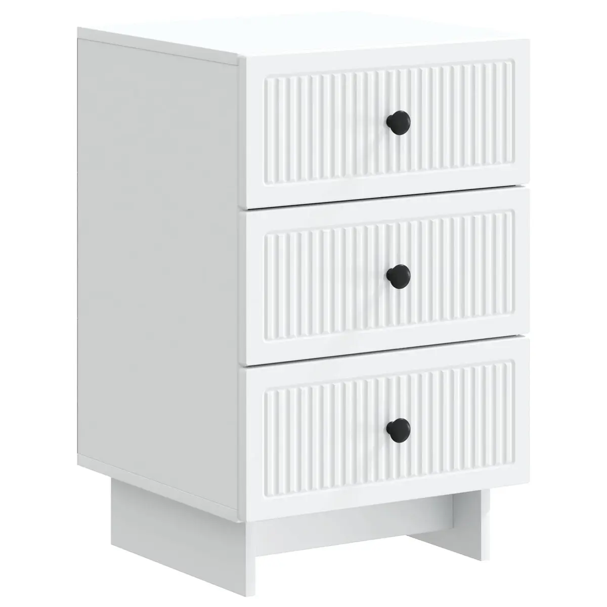 Bedside Cabinet White Engineered Wood 43x41x66.5cm Bedroom Storage Drawers