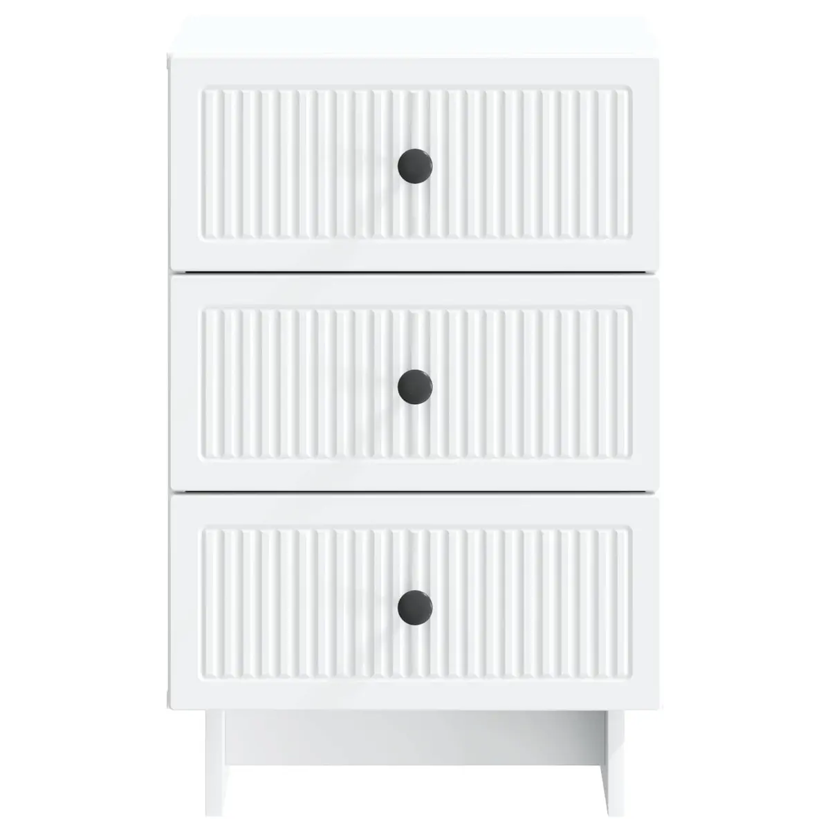 Bedside Cabinet White Engineered Wood 43x41x66.5cm Bedroom Storage Drawers