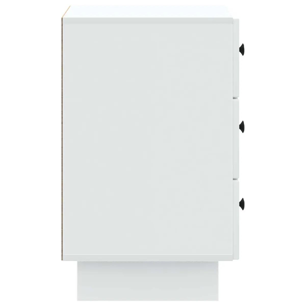 Bedside Cabinet White Engineered Wood 43x41x66.5cm Bedroom Storage Drawers