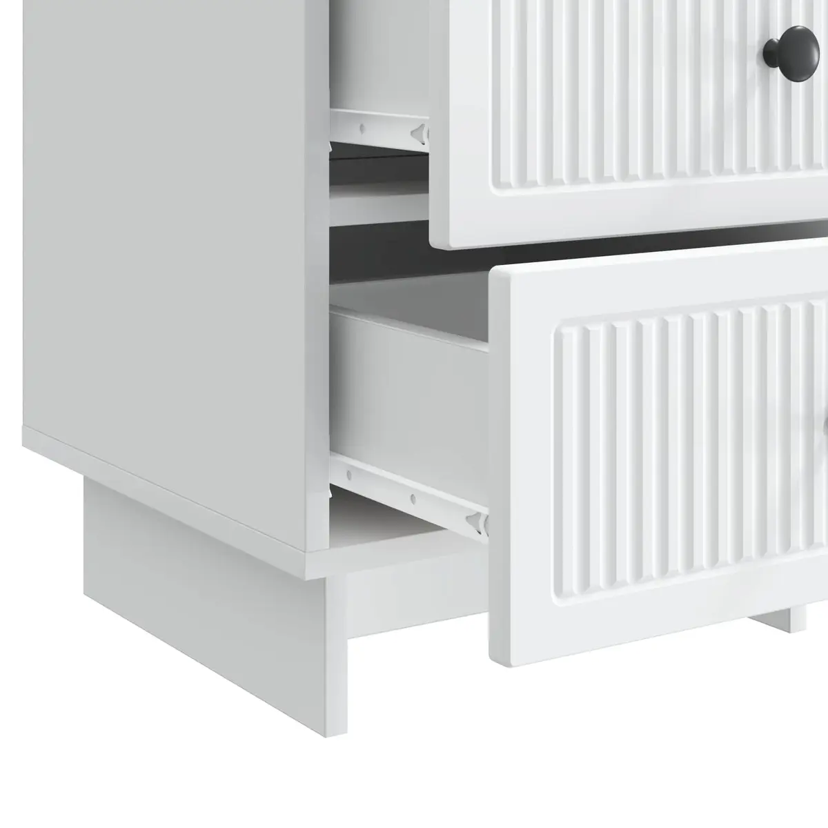 Bedside Cabinet White Engineered Wood 43x41x66.5cm Bedroom Storage Drawers