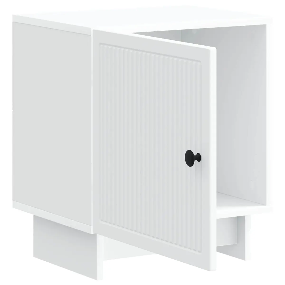 Bedside Cabinet White Modern Storage Nightstand Compact Bedroom Furniture