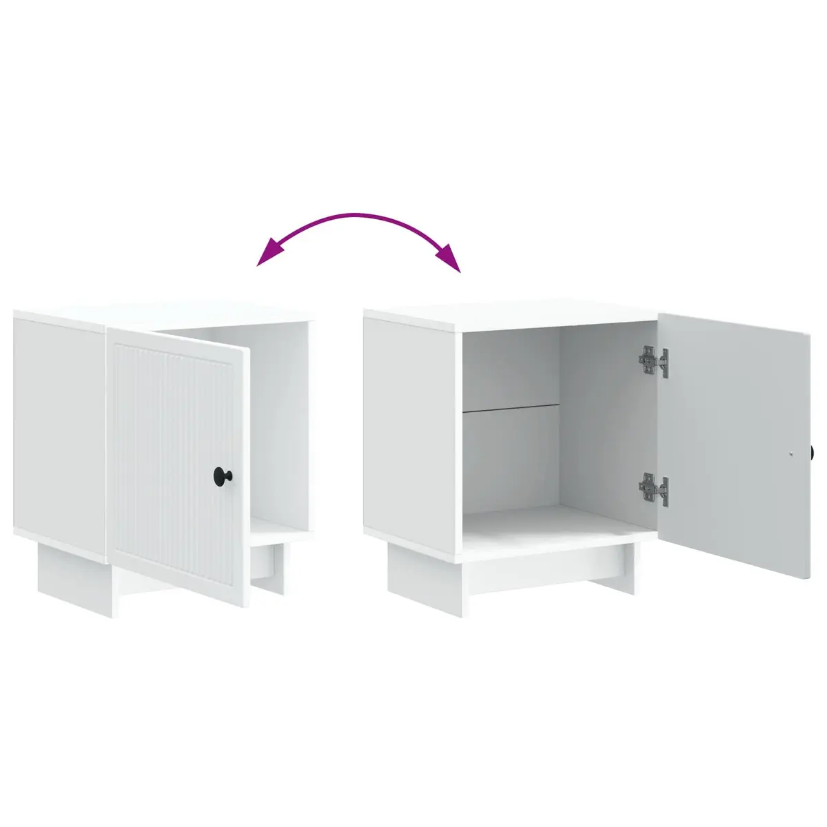Bedside Cabinet White Modern Storage Nightstand Compact Bedroom Furniture