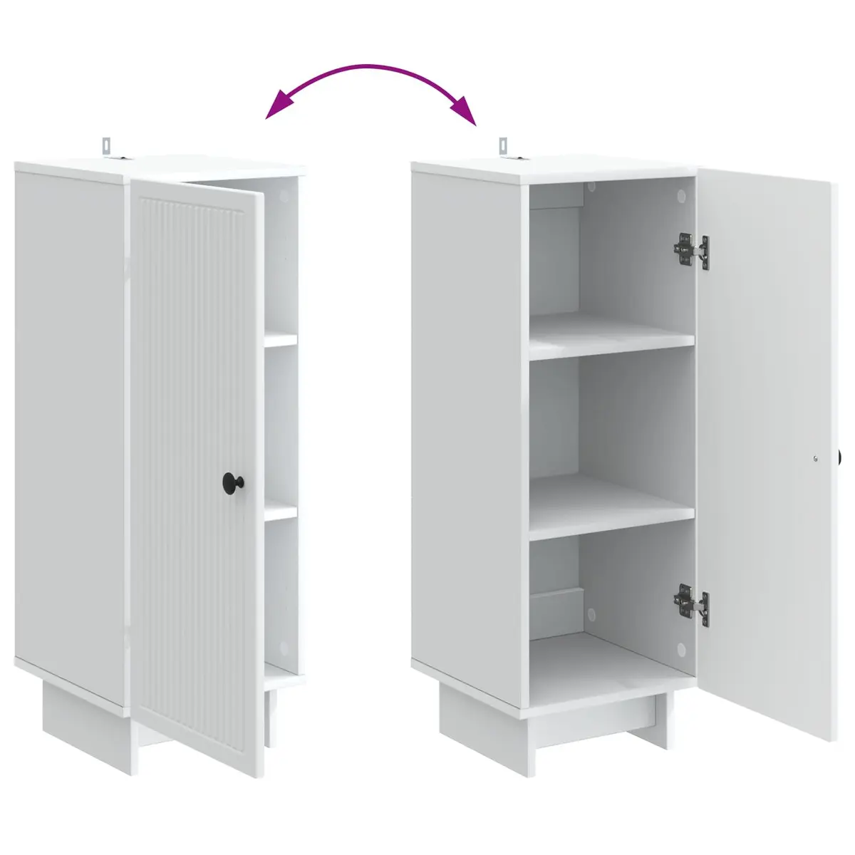 Sideboard White 33 x 34.5 x 90 cm Engineered Wood Storage Cabinet Living Room