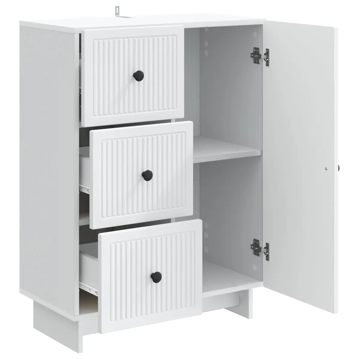 Sideboard Storage Cabinet Modern Engineered Wood Buffet 66 x 34.5 x 90 cm White