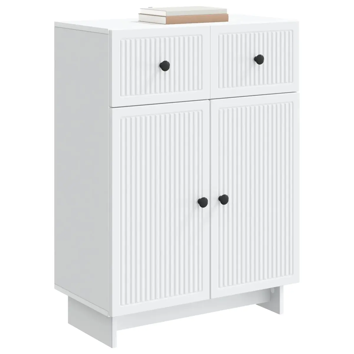 White Sideboard 66x34.5x90cm with Vintage Touch