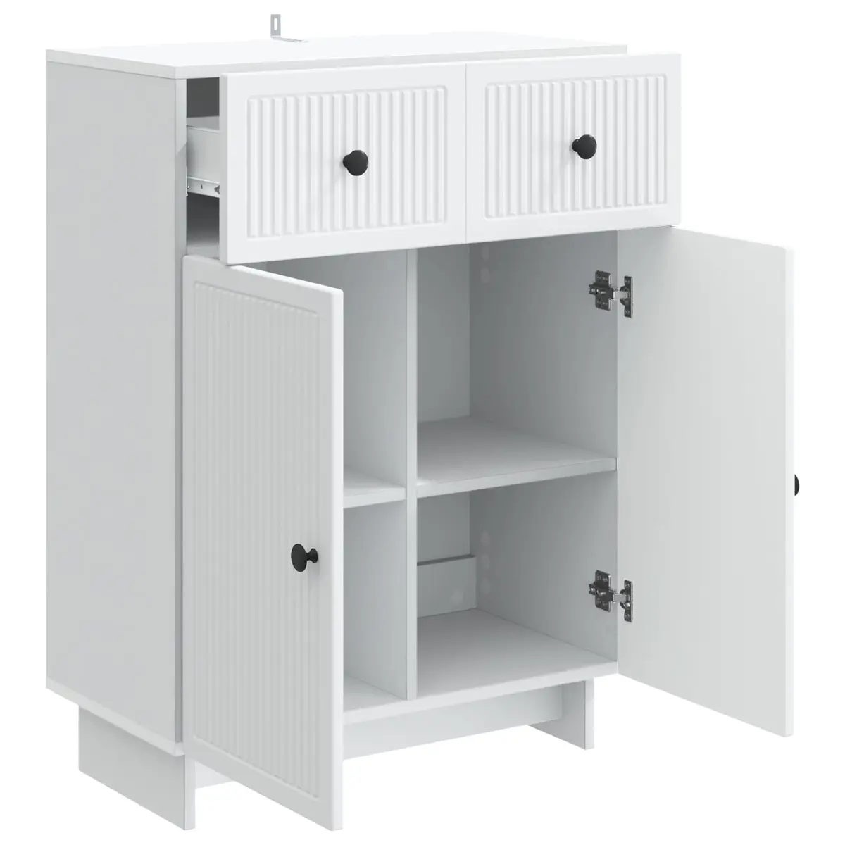 White Sideboard 66x34.5x90cm with Vintage Touch
