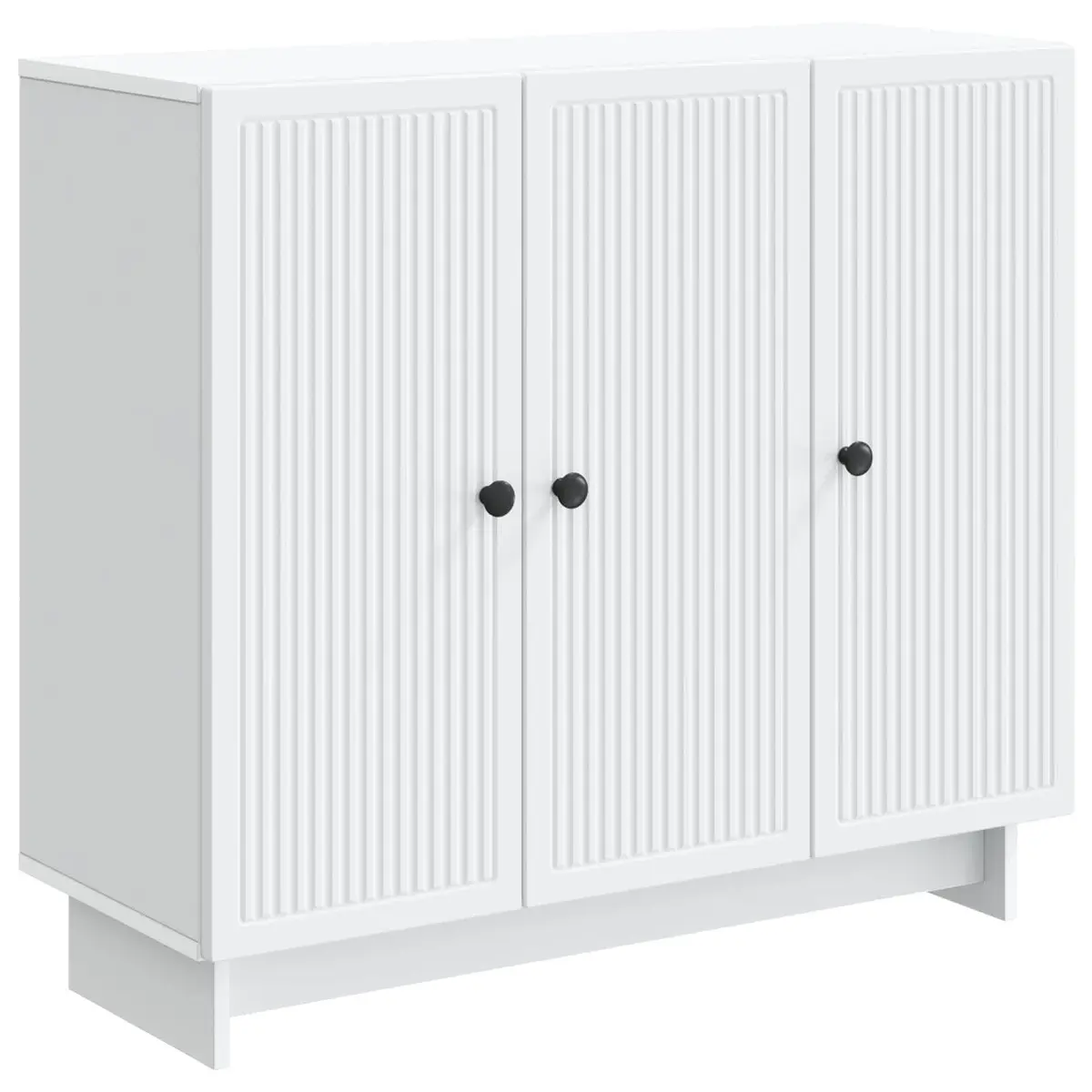 White Sideboard Engineered Wood Storage Cabinet Buffet Furniture Rectangular