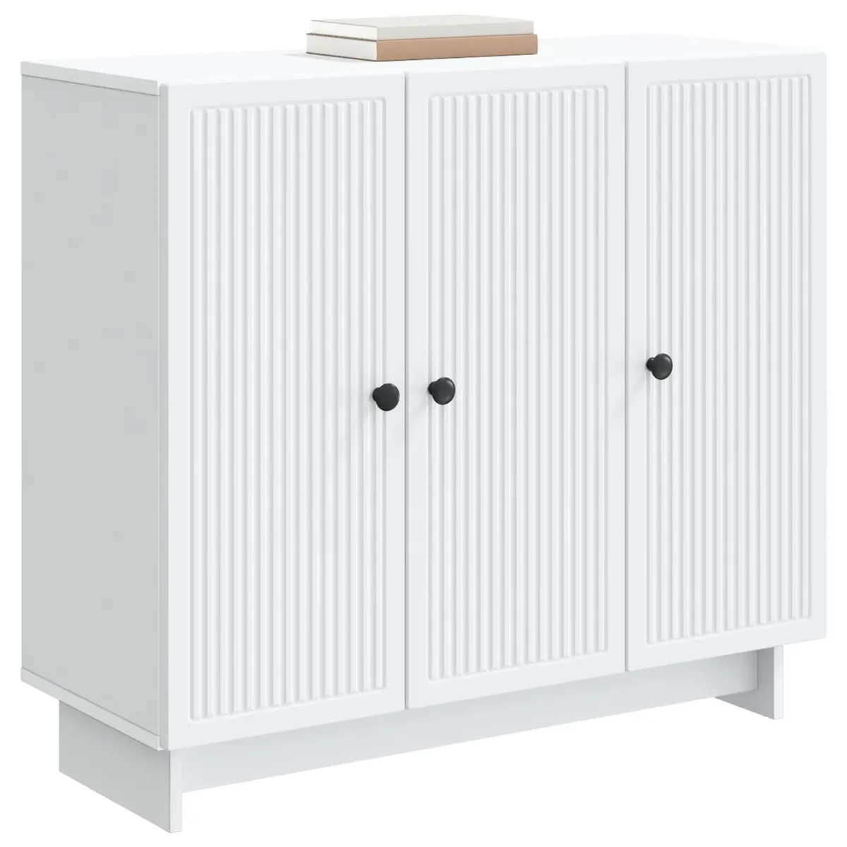 White Sideboard Engineered Wood Storage Cabinet Buffet Furniture Rectangular