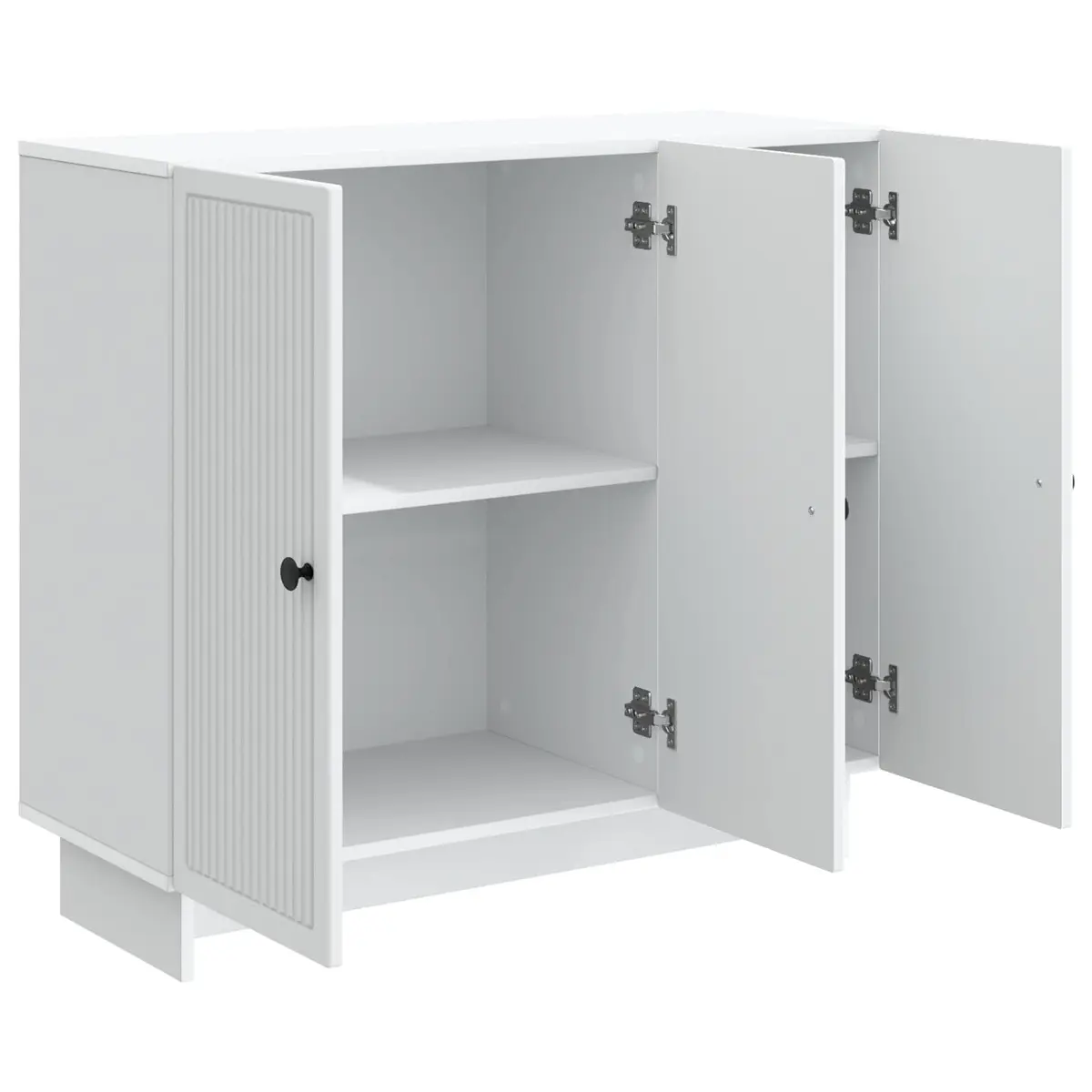 White Sideboard Engineered Wood Storage Cabinet Buffet Furniture Rectangular