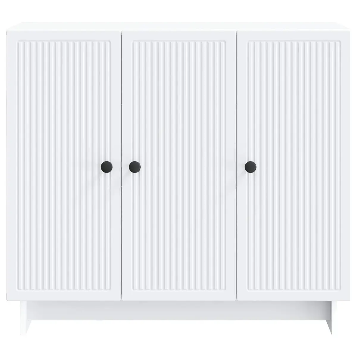 White Sideboard Engineered Wood Storage Cabinet Buffet Furniture Rectangular